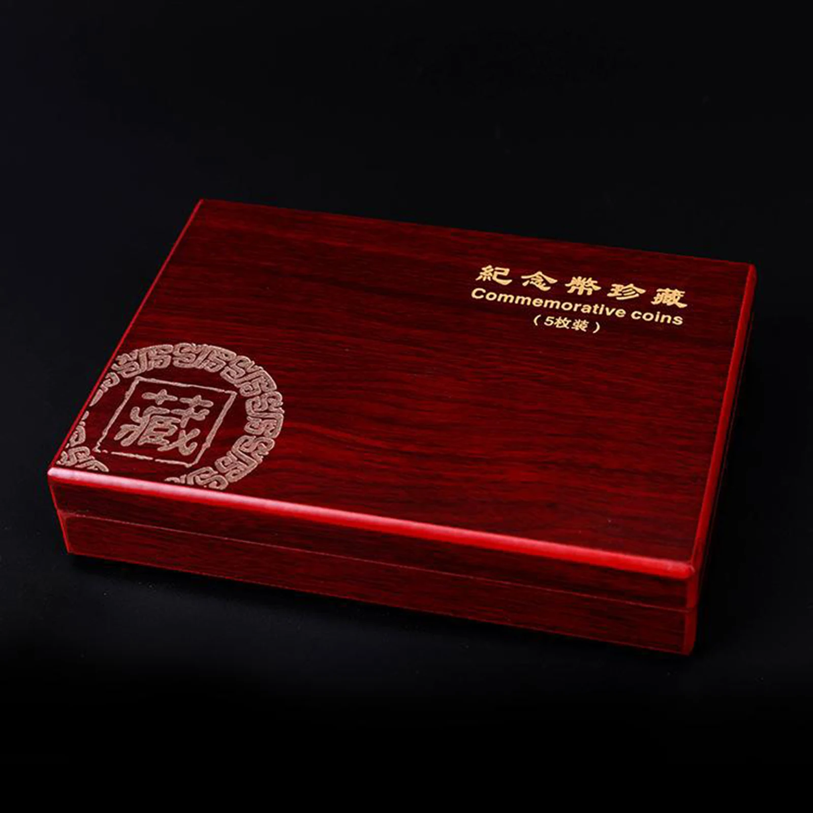 Wooden Coin Storage Box Case Container with Cushion Pad for Coins Medals Luxury Collection