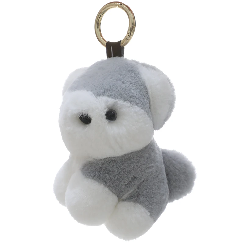 Genuine Rex Rabbit Fur Keychain Puppy Dog Bag Purse Charm Backpack Pendant Accessories Toy Gift