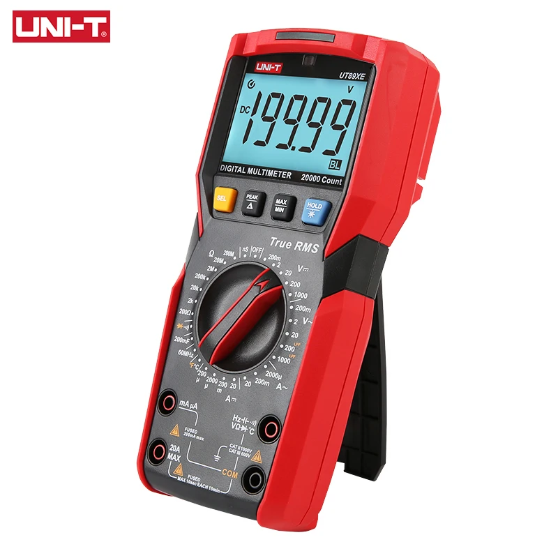 UNI-T UT89XE Digital Multimeter Professional Tester True RMS Manual Range DC AC Voltmeter Ammeter Capacitor Temperature Meter