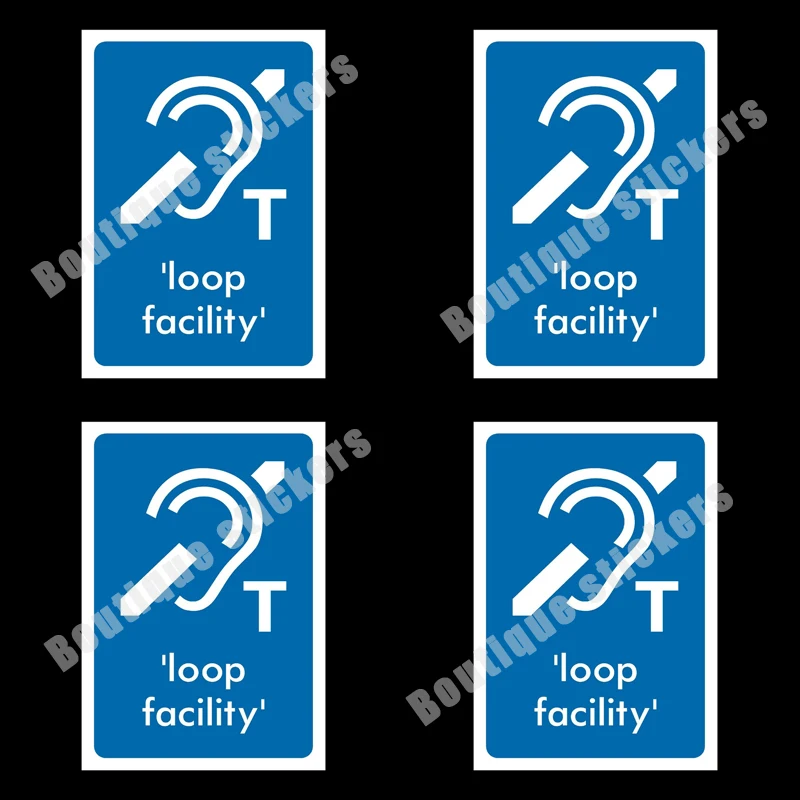 Hearing Aid Loop Facility Sign Sticker Reminder Sticker App Sticker PVC Vinyl Cover Scratch Waterproof Sunscreen Anti-UV