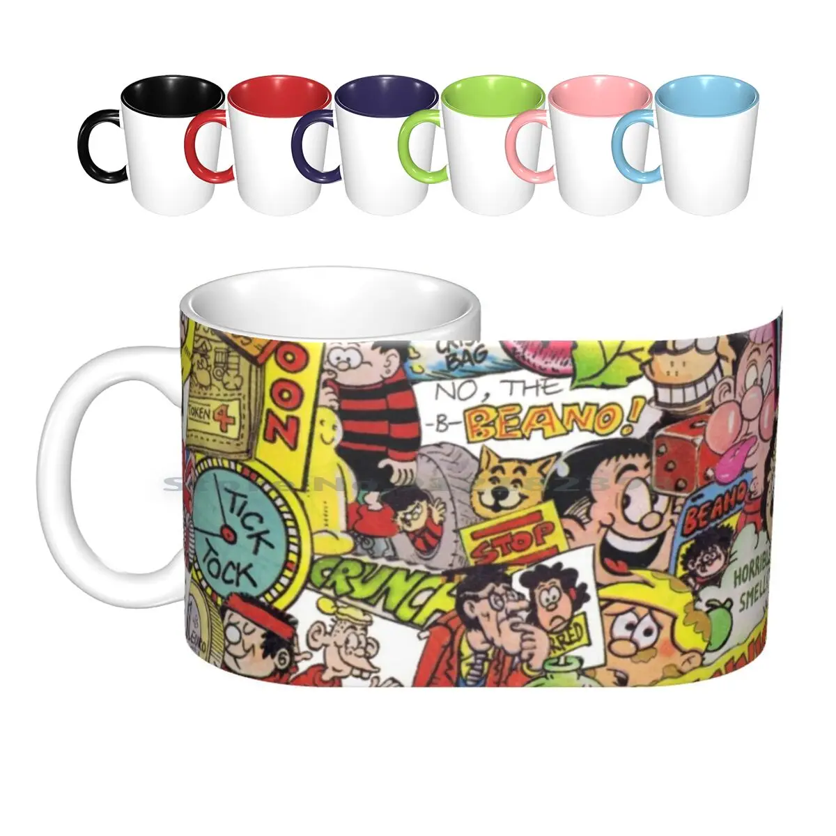 Beano Ceramic Mugs Coffee Cups Milk Tea Mug Beano Dennis The Menace Gnasher Roger The Ivy The Terrible Comics Annuals Collage