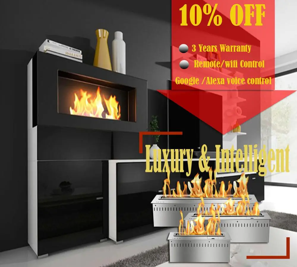 

On sale 18'' real fire stainless steel manual bio ethanol fireplace wall