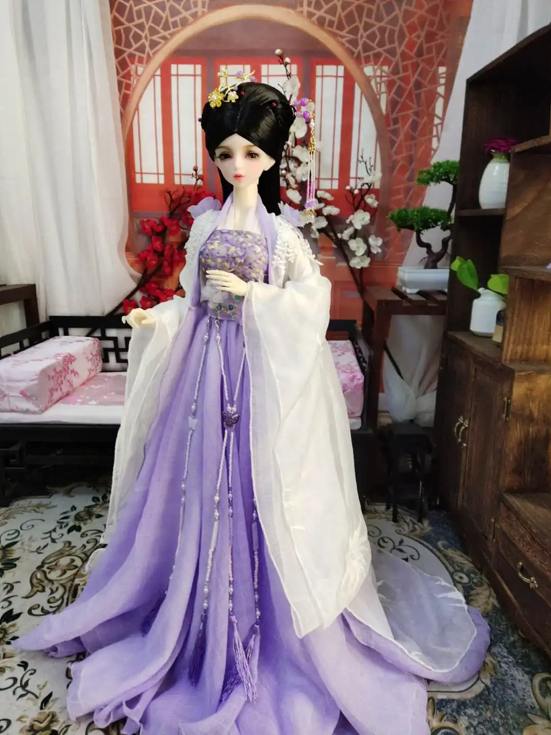 1/4 1/3 Skala BJD Kleidung Puppe Zubehör Chinesische Alte Kostüm Hanfu Fee Kleid Outfits für BJD/SD MSD SD13 C0728