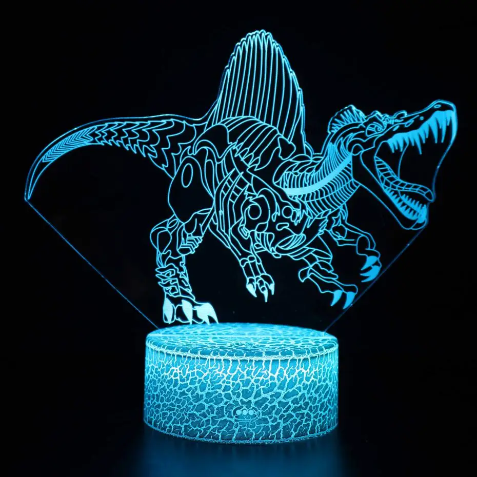 Acrylic 3d Lamp Dinosaurs 7 Color Change Kid Table Lamp Night For Bedroom Modern Princess Decoration Lighting Room