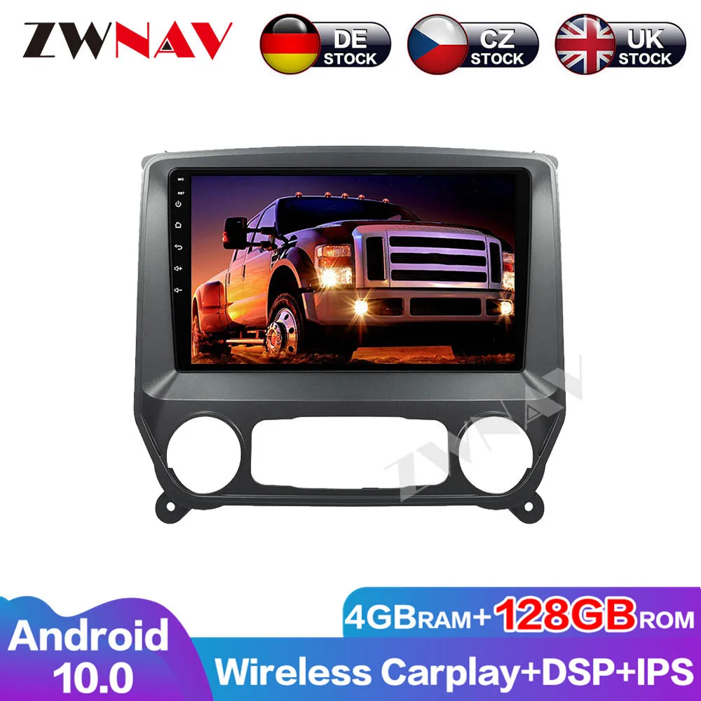 Audio Navigation 128G Android 10 GPS Screen DVD Player For GMC Sierra 2014-2019 Head Unit Multimedia Wireless Carplay Radio