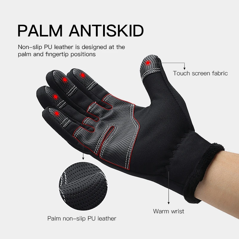 Kyncilor Men Women Winter Gloves Touch Waterproof Cycling Gloves Sports Glove Thermal Fleece Motorcycle Running Ski Gloves