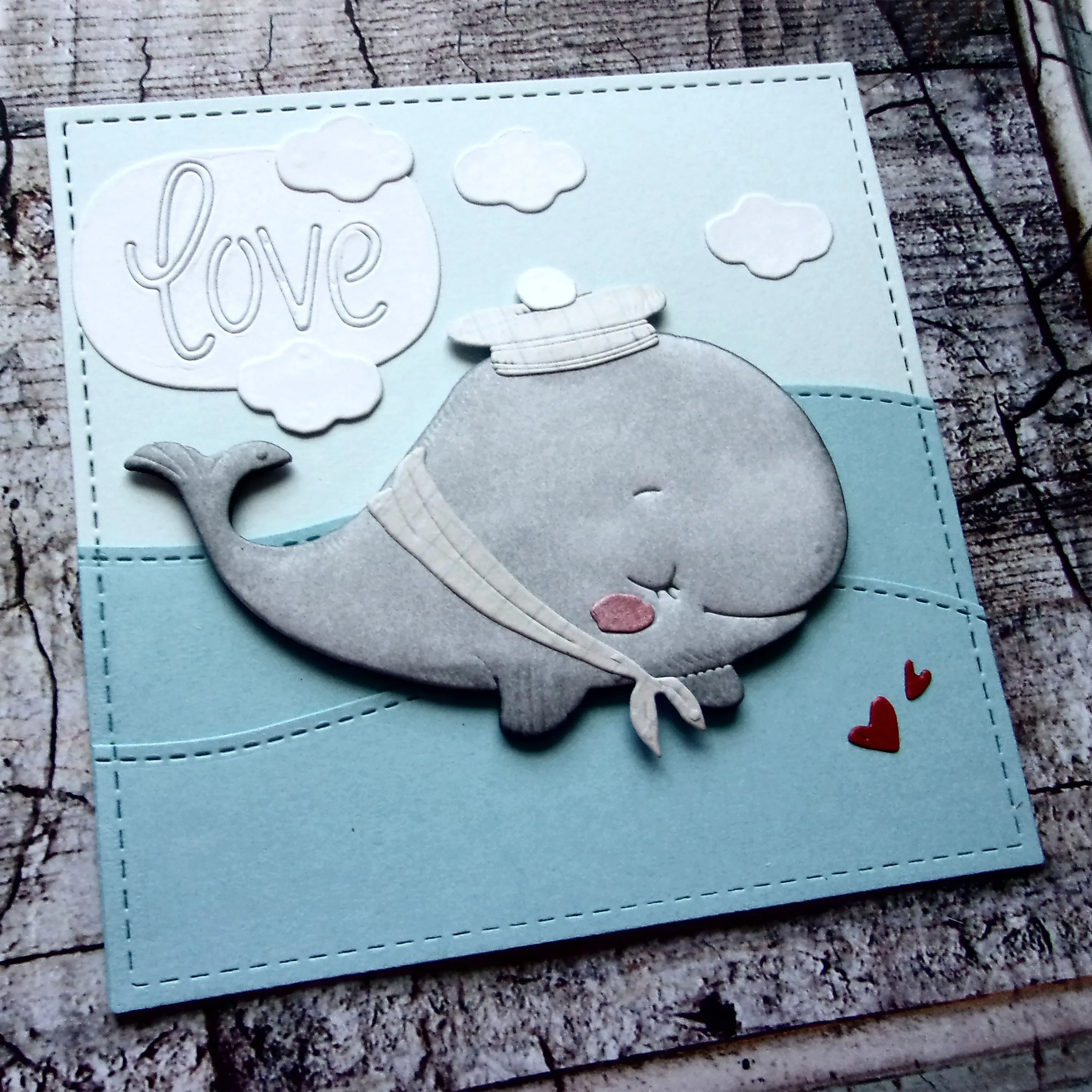 Cute Blue Whale Cutting Dies New Sailor Animal Baby Metal Embossing Mold For DIY Scrapbooking Paper Cut Craft