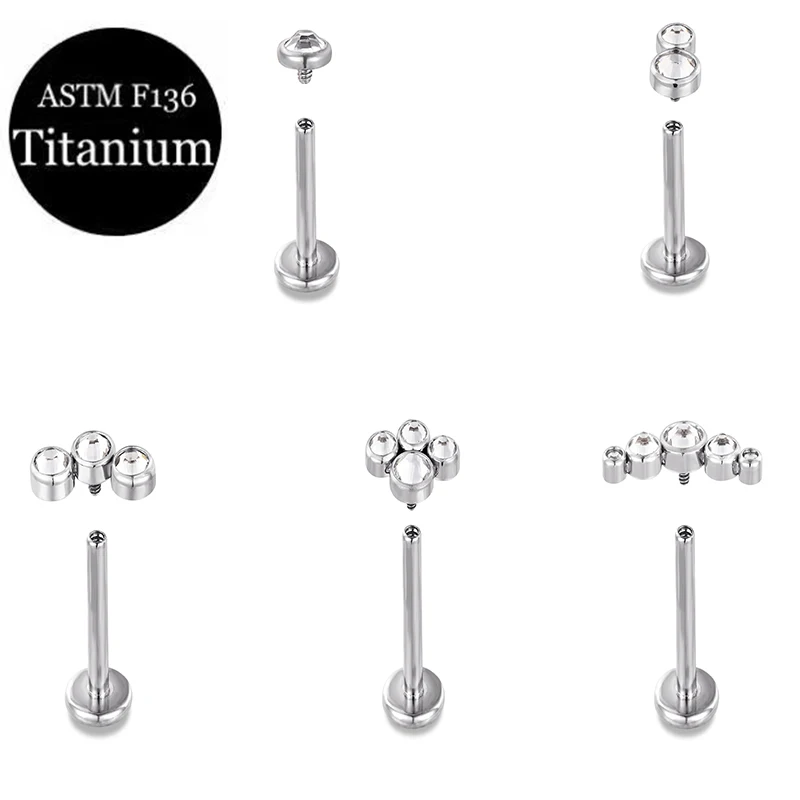 ASTM F136 Titanium Lip Nail Stud Earrings Inside The Circular Shaped Multi Style Stud Lip Ear Bone Stud Ear Piercing Jewelry