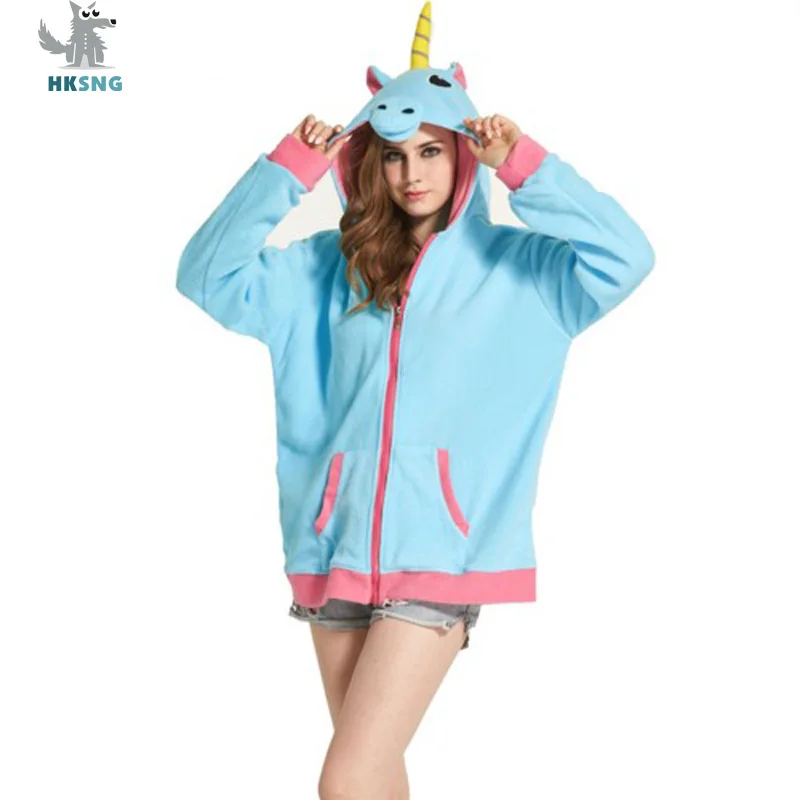 

HKSNG Adult Animal Cartoon Cute Pink Unicorn Hoodies Panda Raccoon Tops Jackets Coat Costumes Kigurumi