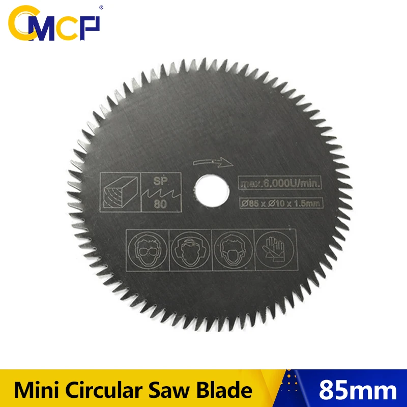 CMCP 85mm Mini Circular Saw Blade 10/15mm 80T Electric Cutting Disc Wood/Metal Cutting Disc Power Tools Accessories