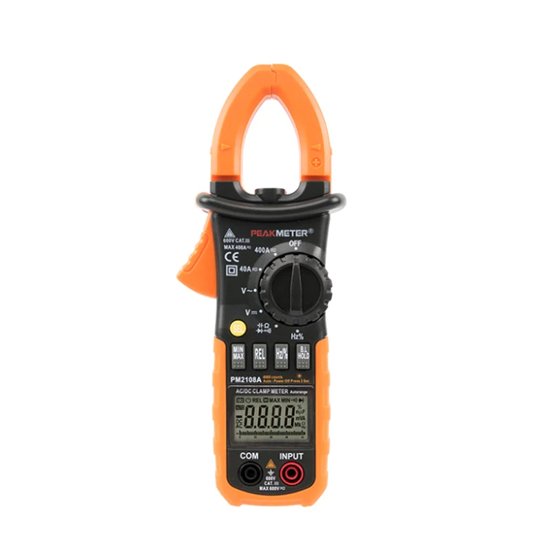 Peakmeter PM2108 PM2108A Digital AC/DC 400A Clamp Meter 4000 Counts Capacitance Frequency Resistance Earth Tester Multimeter