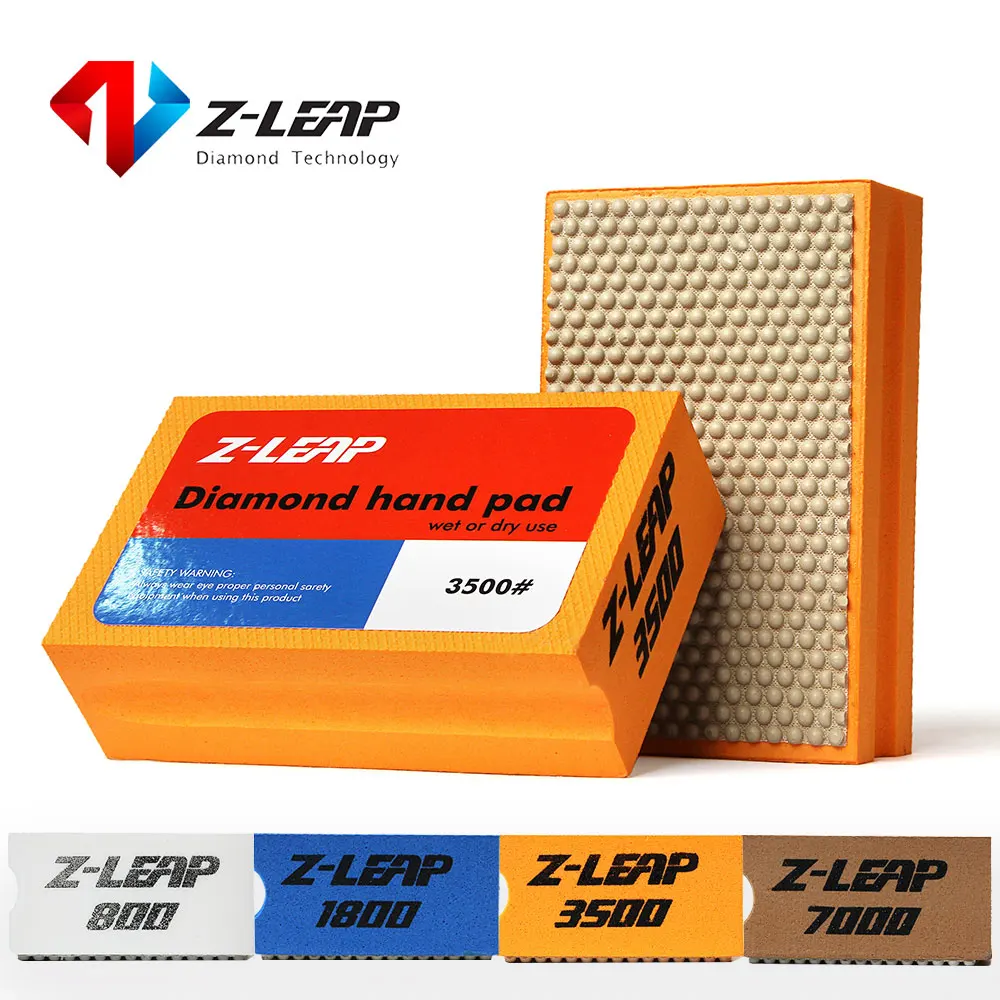 Z-LEAP 1PC żywica diamentowa ręcznie nakładka polerska pianka powrót do szklana ceramiczna granit marmurowy kamień szlifowanie Wet Use Grit 800-7000
