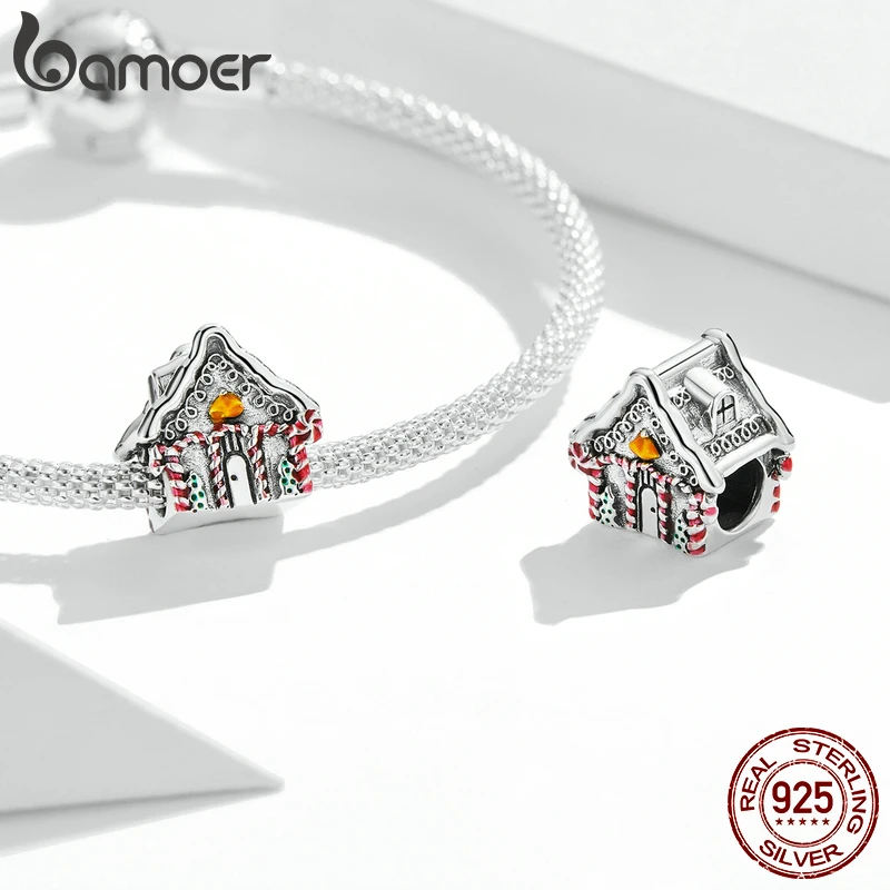 Bamoer 925เงินสเตอร์ลิงน่ารัก Snowman Charms Fit สำหรับ DIY สร้อยข้อมือหรือกำไลข้อมือ Reindeer Charms เครื่องประดับคริสต์มาสของขวัญ