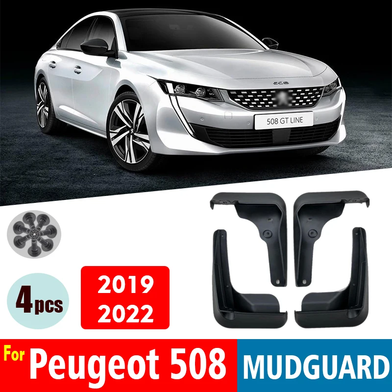 Mudflaps FOR Peugeot 508 Mudguards Fender Mud Flap Guard Splash Mudguard Car Accessories Auto Styline Front Rear 4pcs 2019-2022