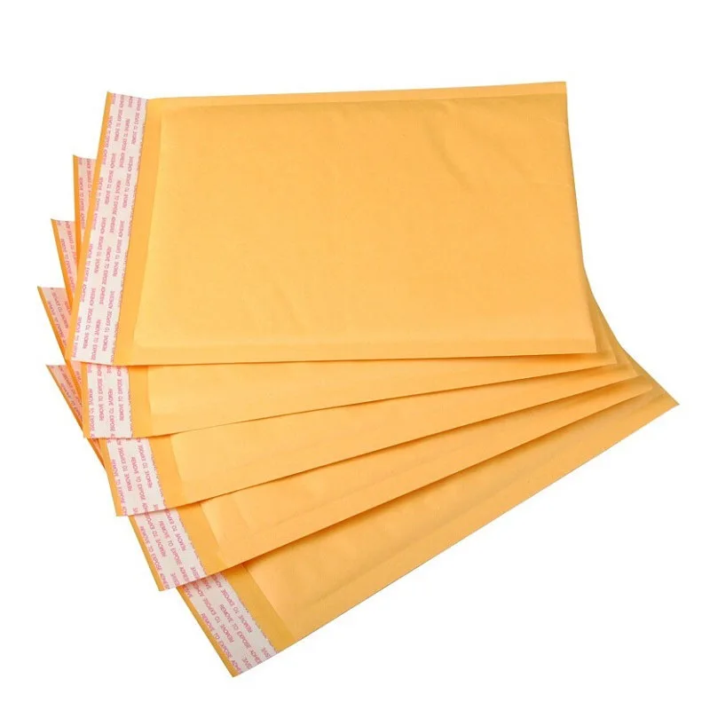 10PCS Yellow Kraft Paper Bubble Envelopes Bags Padded Mailers Shipping Envelope With Bubble Packaging Bags Courier Storage Bags