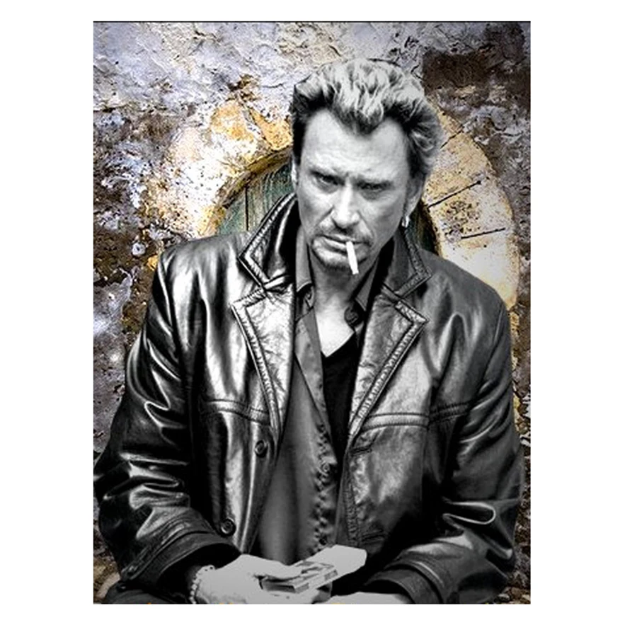 

Full Square/Round Drill 5D DIY Diamond Painting"Johnny Hallyday"3D Embroidery Cross Stitch Mosaic Rhinestone Home Decor WG2518