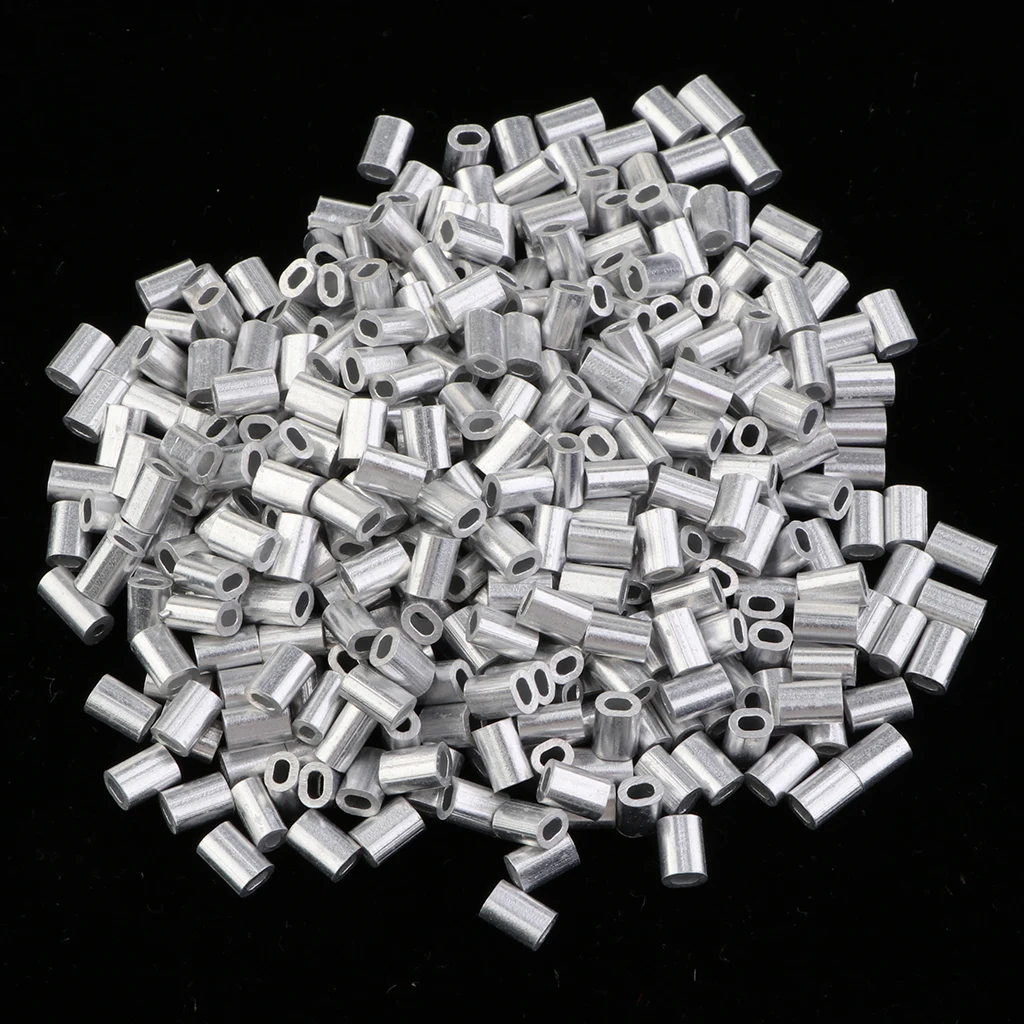 1000Pcs Fishing Aluminium Crimp Sleeves 0.8mm 1mm 1.2mm 1.5mm for Option