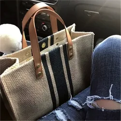 Bolso de paja para mujer, bolsa grande de tejido a juego de colores, Sexy, informal, a la moda, novedad de 2021