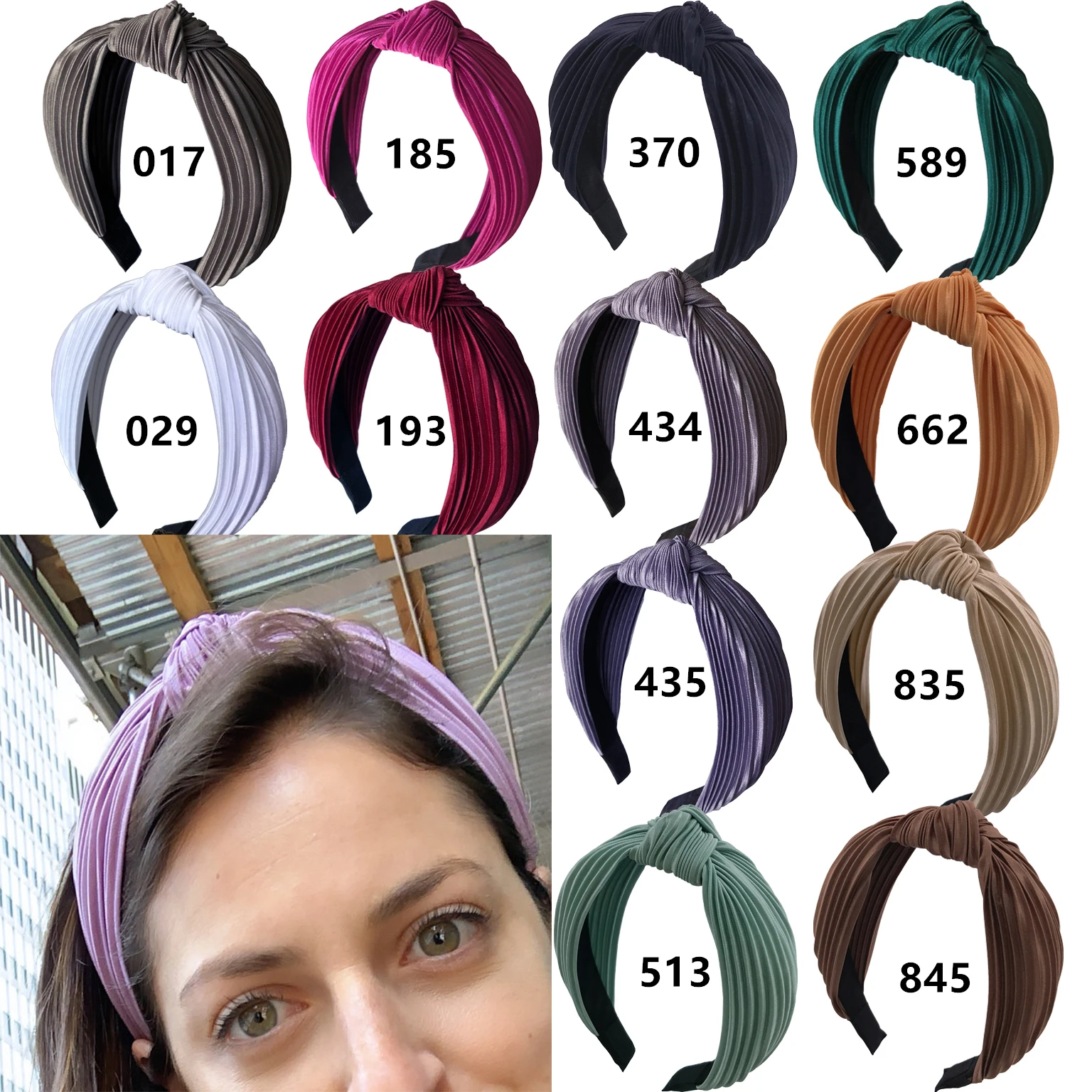 Pleated Fabric Hairbands Girls Women Lady Knot Headbands Turban Non-slip wrinkle Fabric Headband Hair Hoop Accessories