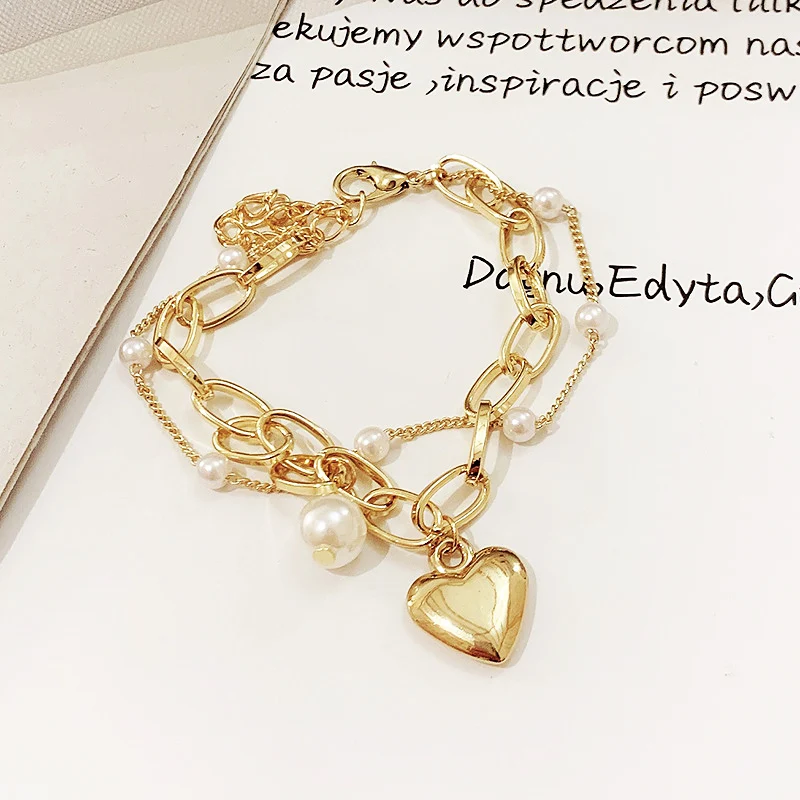 Bohemian U shape Metal Bracelets for Women Fashion Gold Chain Bracelets Set Boho Bracelet Bangles Couple Friends Jewelry Punk