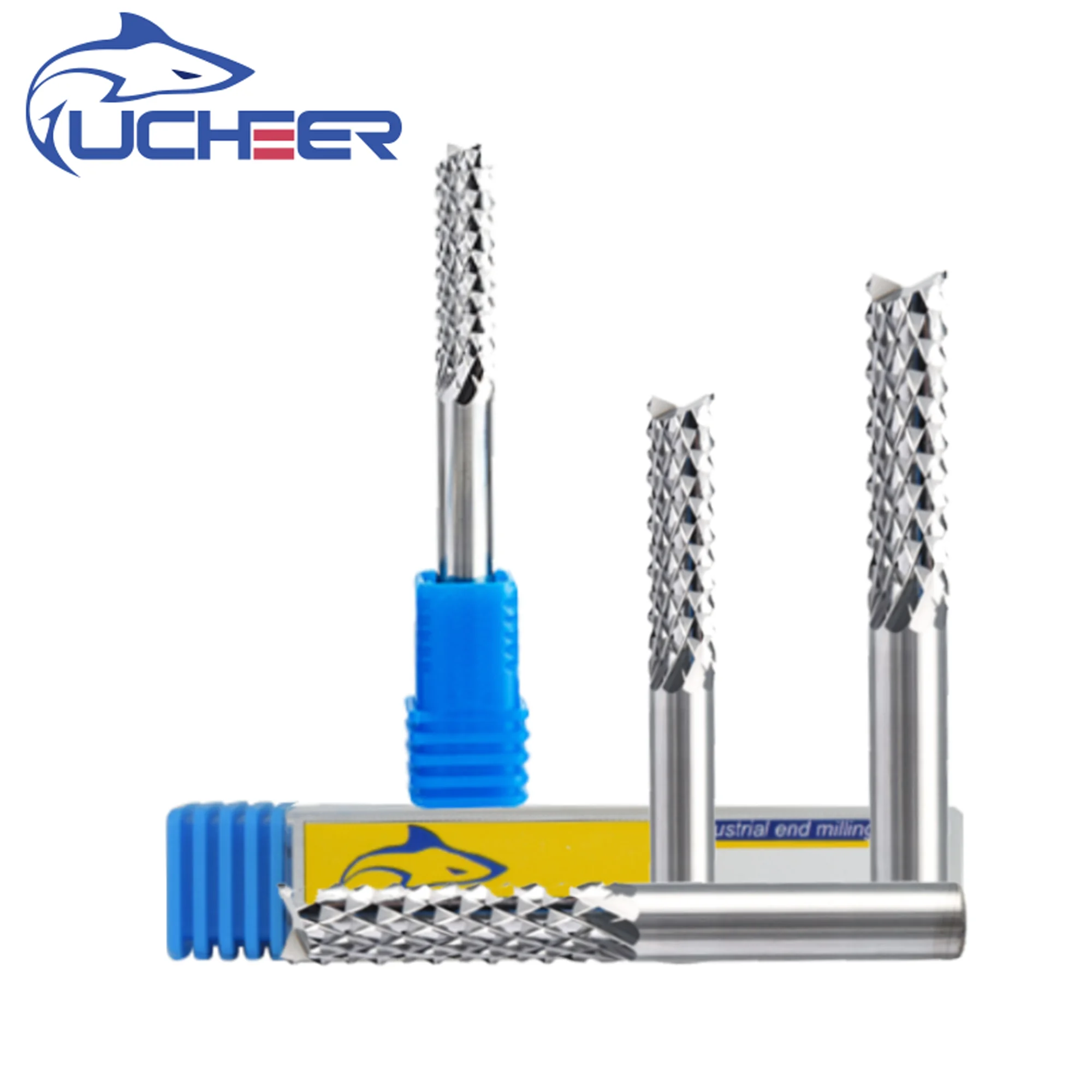 UCHEER 1 pz 8/10/12mm carburo di tungsteno PCB mais denti Cutter frese frese fresa CNC router bit per macchina per incidere