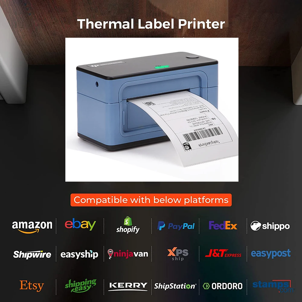 Top Thermal Shipping Label 4 inch Label USB Barcode Sticker Printer 40-110mm Express