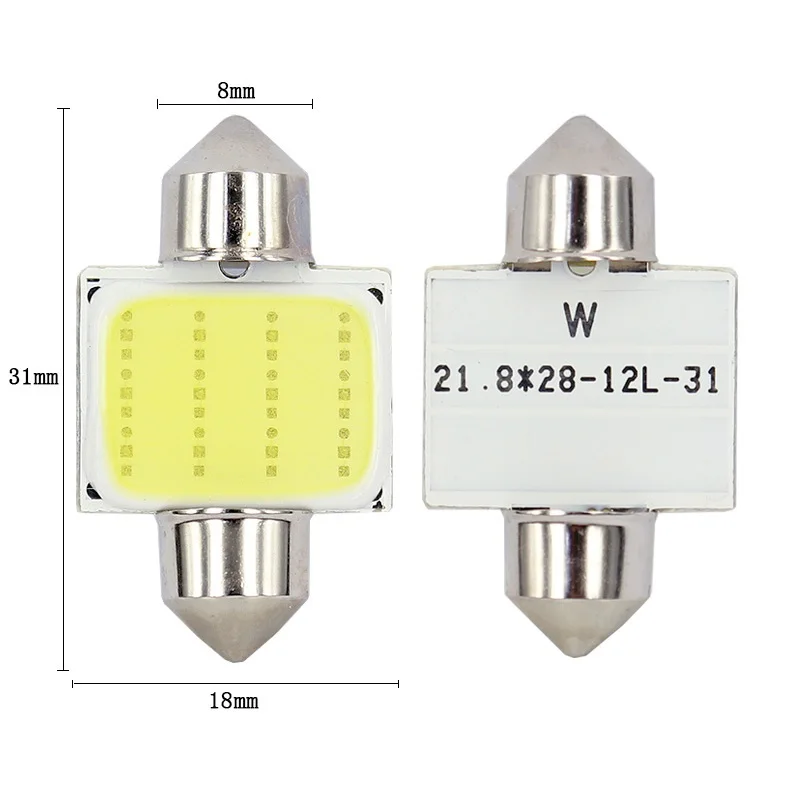 Ampoule LED COB C5W pour voiture, 1 pièce, lumière de lecture pour l'intérieur de la voiture, guirlande lumineuse pour plaque d'immatriculation, lampe de coffre 39mm 36mm