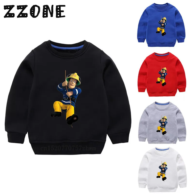 

Children's Hoodies Kids Cartoon Fireman Sam Funny Sweatshirts Baby Cotton Pullover Tops Girls Boys Autumn Clothes,KYT2078