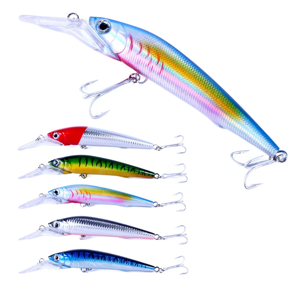 25g 41g 73g 95g Large Laser Minnow Lure Deep Diving Hard Bait Artificial Wobbler Sea Bass Pike carp Perch Pesca Fishing Tackle