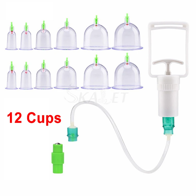 

6 12PCS Cups Vacuum Cans Cupping Suction Massage Anti-cellulite Therapy Kit