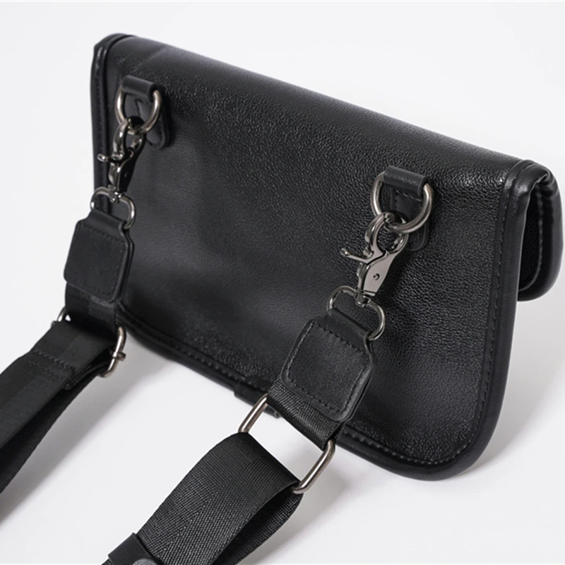 Fashion Men Crossbody Bag Men Square Satchel Flap Shoulder Bag PU Leather Mobile Phone Bag Male Solid Crossbody Bag Man Handbag