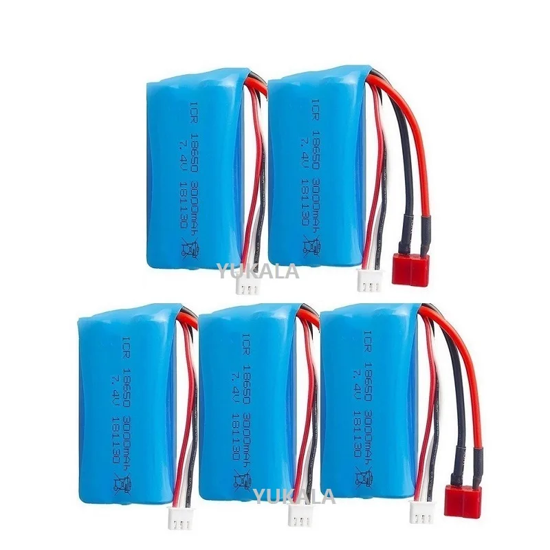 

7.4V 3000MAH lipo Battery 18650 T for Wltoys 12428/104009/10428/12429/12423/12402/12402A/144001 HBX90 RC Car Parts 7.4V 1500mah