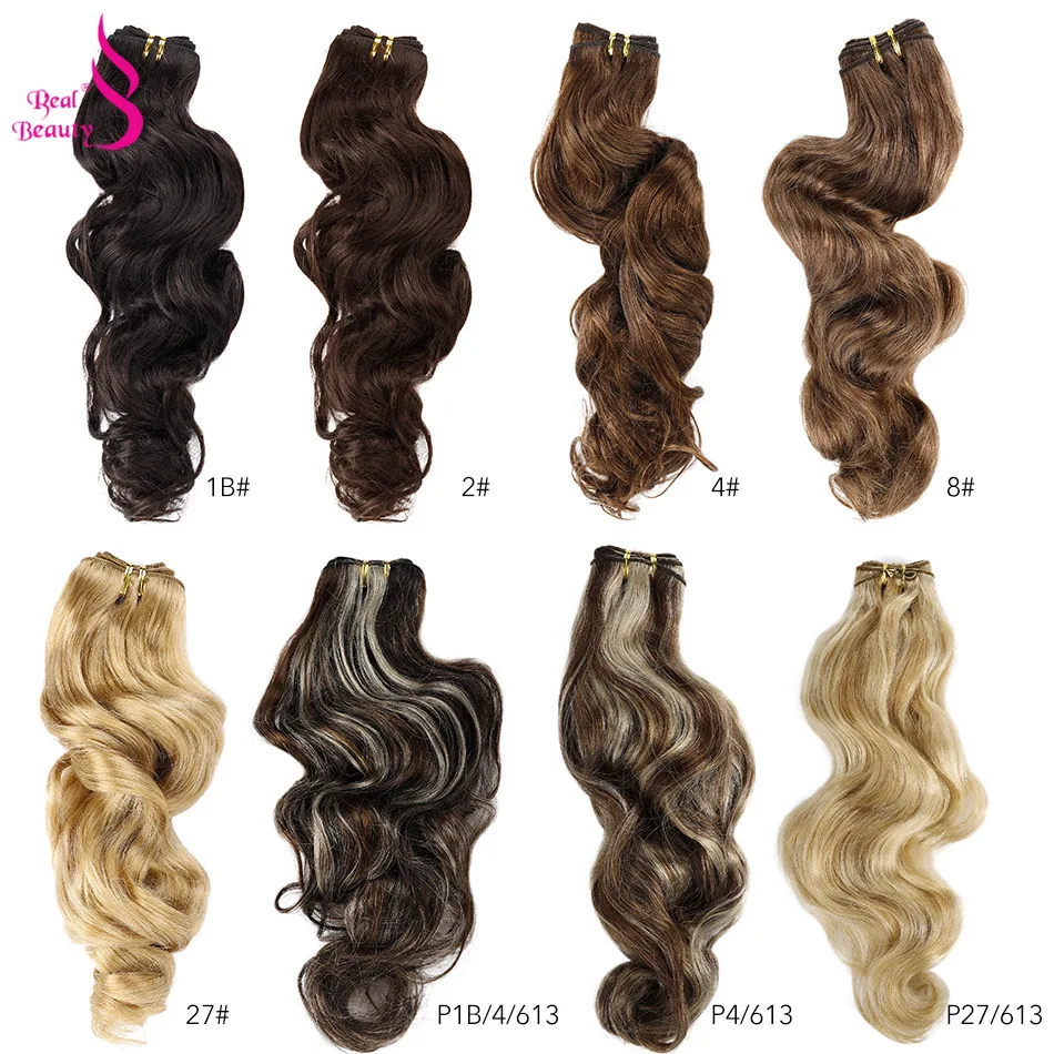 Real Beauty Platinum Blond Brazilian Body Wave Hair Weave Bundles 12\