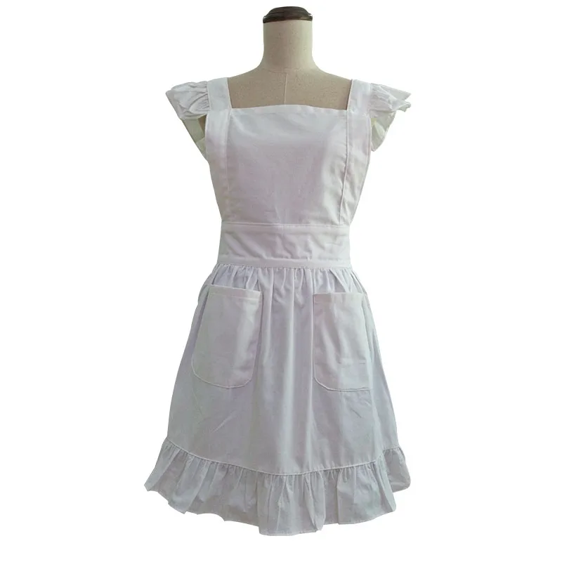 Cute Lovely Cotton Retro Kitchen Cooking Aprons For Women Girls Vintage Baking Sexy Victorian Apron With Pockets