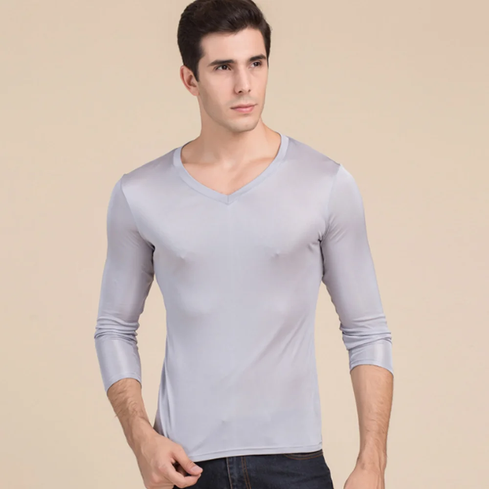 silk inner wear mens underwear men top set thermo shirt thermal sexy clothes base layer for man clothing nightwear gay sleepwear