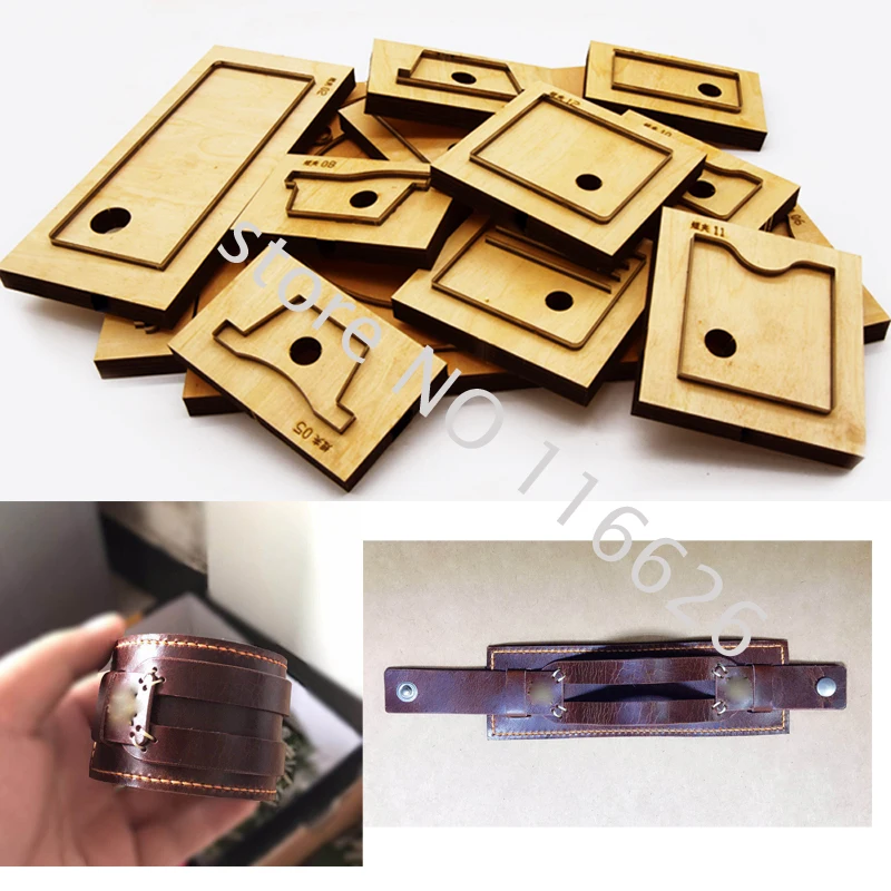 DIY leather craft unique design bracelet die cutting knife mold metal hollowed punch tool blade set 19x7cm