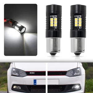 2 pces màu trắng CANBUS P21W 1156 Đèn LED BA15S cho 09-14 VW Polo MK5 GTI 6R Passat B7 Skoda LED 10 Bán hàng chính VW Polo 6R Farol - №2