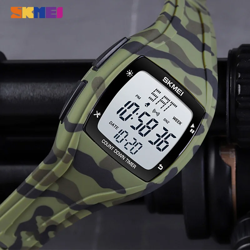 SKMEI Japan Digital Movement Watches Mens Women LED Light Countdown Timer Sports Wirstwatches Stopwatch Clock relogio masculino