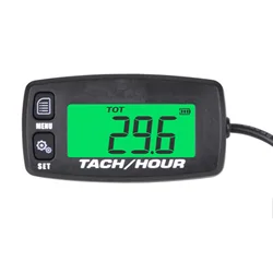 Tach Hour Meter Motorcycle Meter Digital Tachometer Engine Resettable Maintenace Alert RPM Counter for Chainsaws Boats ATV