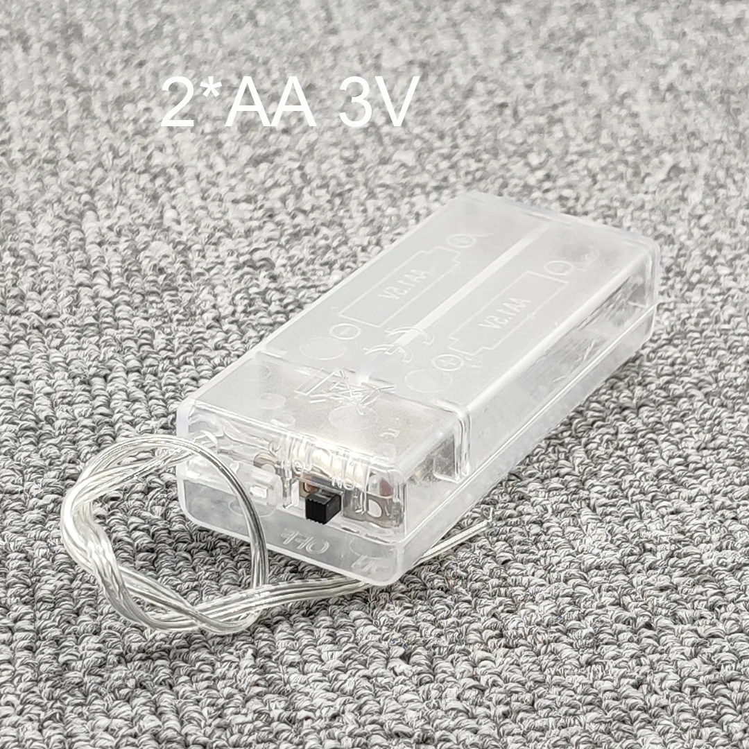 5Pcs 2 AA Battery Holder AA Battery Box AA Battery Case With Switch 2*AA 3V Battery Storage Box Collegamento in Serie