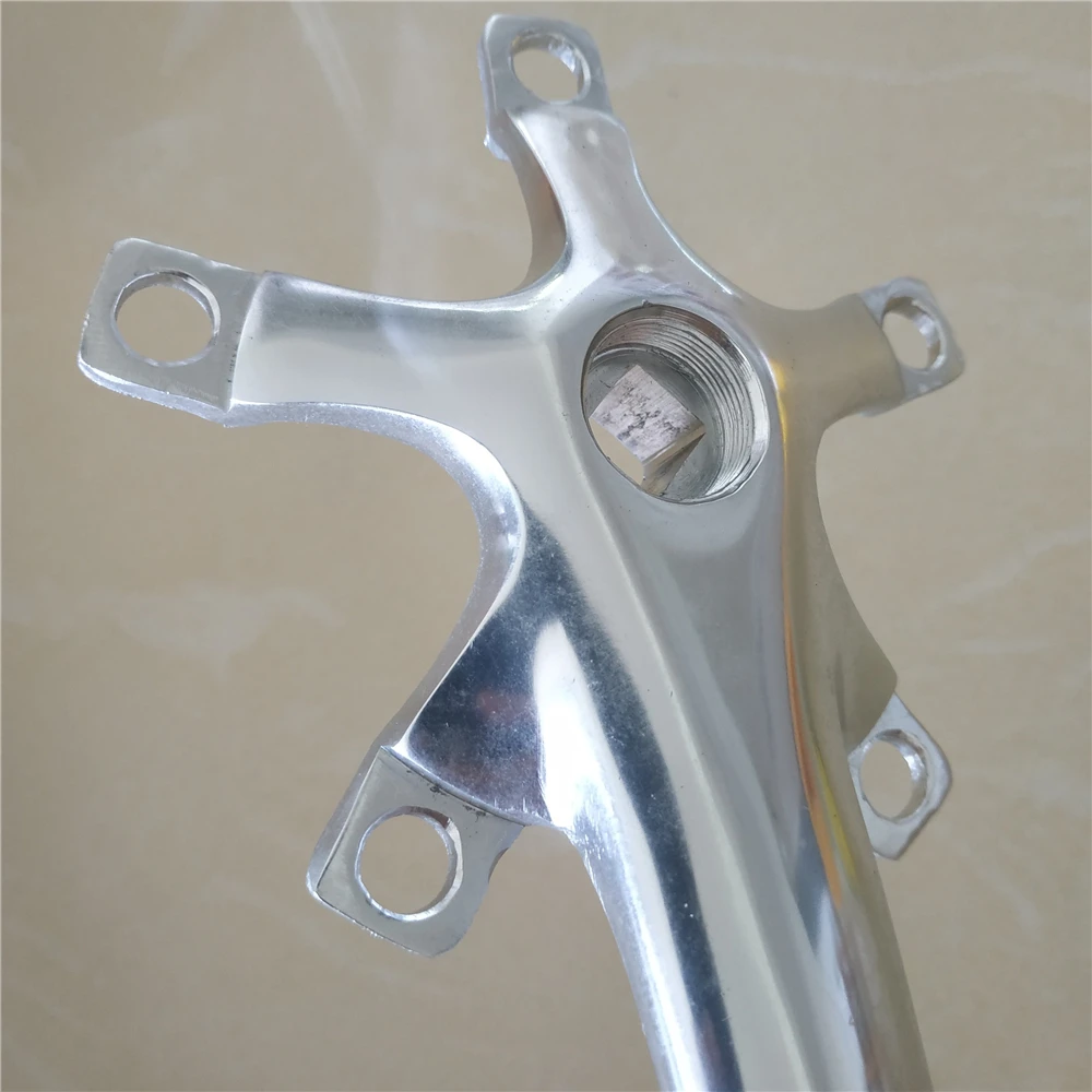 Road Bicycle Crank 5 Blots 110 BCD Aluminum Alloy Crankset Length 165MM 170MM Folding Bike Parts MTB Crankarm Silvery