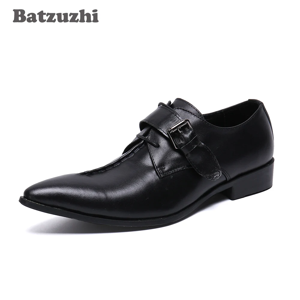 

Batzuzhi Formal Leather Dress Shoes Men Pointed Toe Business Leather Shoes Oxfords Black Chaussures Hommes, Big Sizes 38-46