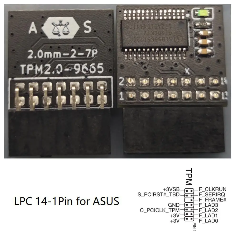 LPC TPM 2.0 Encryption Security Module Remote Card 12pin 14pin 18pin TPM2.0 Module Board For MSI ASUS ASROCK Gigabyte Windows 11