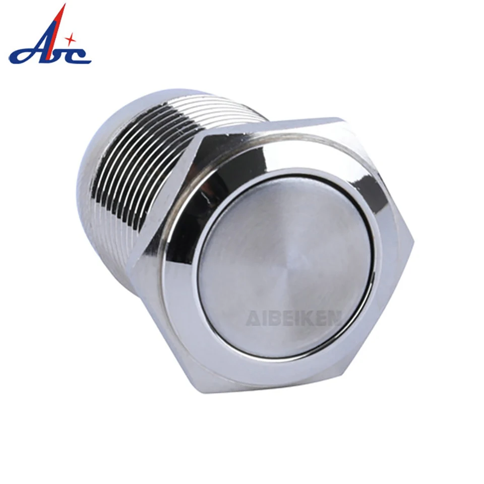 

16mm ON OFF IP65 Waterproof Flat High Flush 1NO 4pins Short Metal Self Lock Latching Push Button Switch