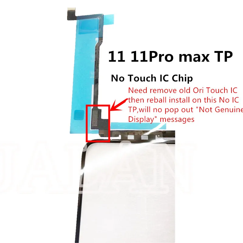 

Glass With Touch No Touch IC Chip Not Genuine Screen Pop Out Problem Digital TP Replacement Solve 11Promax 11Pro 11 LCD Display