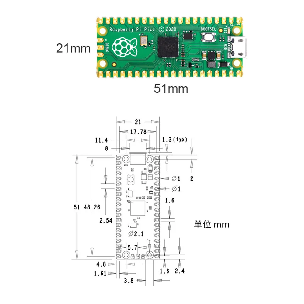 Raspberry Pi Pico RP2040 microcontrolle Board Rsp Pi Pico W WH