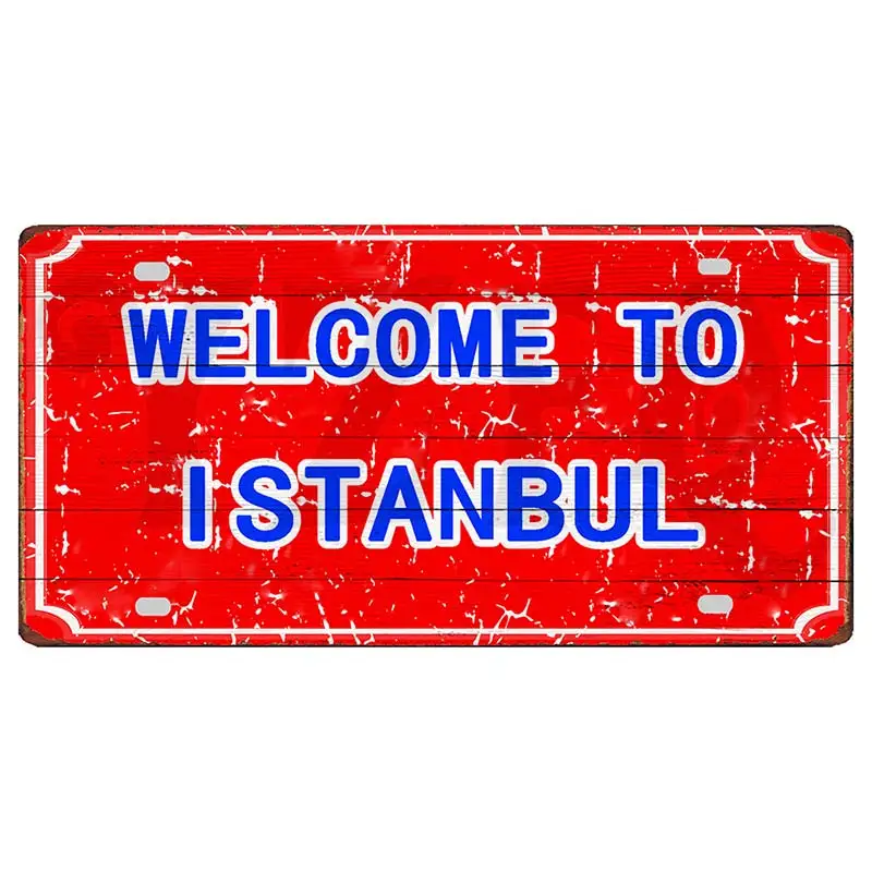 【YZFQ】30X15CM Turkey Istanbul City Travel Metal  Sign Decorative Wall Pub Home Restaurant Craft Decor Vintage Poster DC-1612B