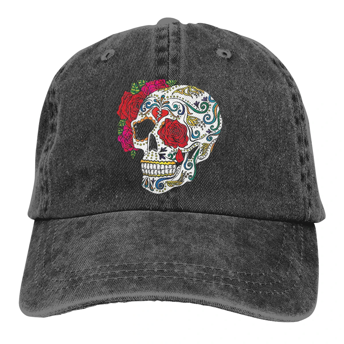 Heartbreak Sugar Skull The Baseball Cap Peaked capt Sport Unisex Outdoor Custom Mexican Sugar Skull Funny Hats