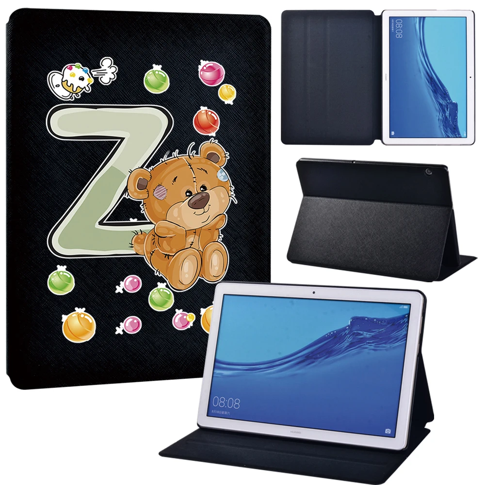 HUAWEI MediaPad T3 8.0/ T3 10 9.6 "/ T5 10 10.1" 용 태블릿 케이스-태블릿 경량 하드 쉘 Pu 가죽 스마트 커버 케이스-1