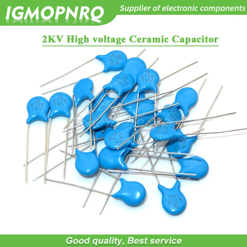 20pcs High voltage Ceramic Capacitor 2KV 15PF 22PF 100PF 120PF 150PF 220PF 330PF 470PF 680PF 1NF 2.2NF 3.3NF 4.7NF 10NF